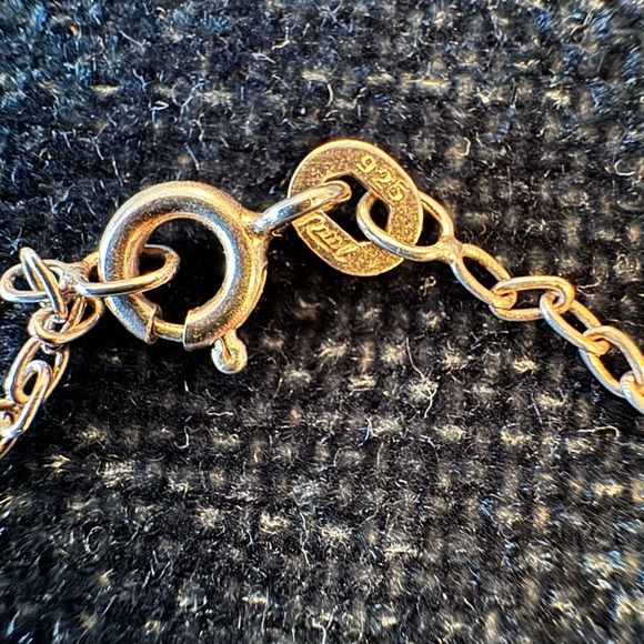 Sterling Silver /gold circle necklace with gold braid - Picture 5 of 8